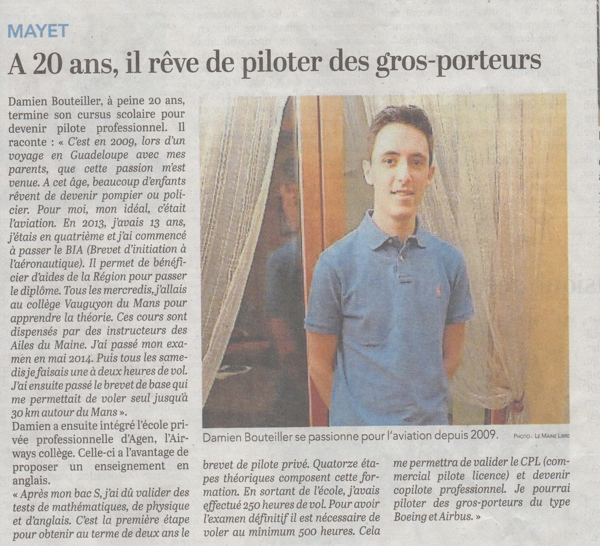 20-02-01 : Damien dans Ouest-France !