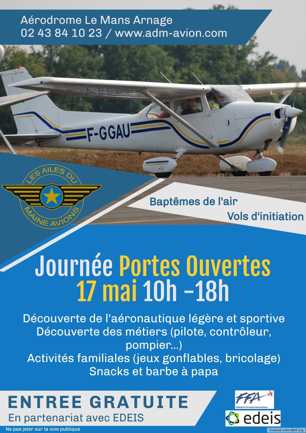 Portes Ouvertes Samedi 17 mai Ailes du Maine Avion
