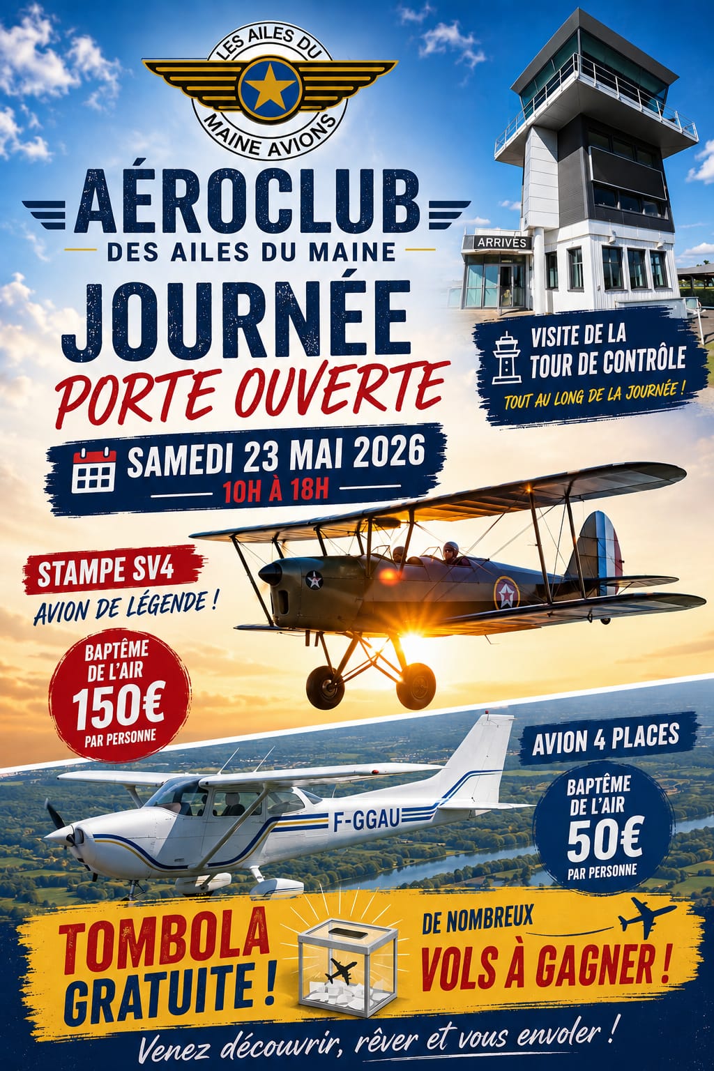 Tombola gratuite, vols à gagner pour les JPO du 23 Mai !